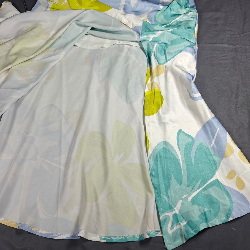 Saints & Secrets Floral Cowl Neck Slip Maxi Dress Blue Yellow White Size S NWT - Picture 9 of 15